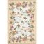 Ivory Floral Hand-Hooked Wool Area Rug, 3'9" x 5'9"