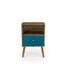 Liberty 1.0 Aqua and Rustic Brown Mid-Century Modern Nightstand