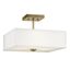 Shailene 14" Natural Brass Semi Flush Ceiling Light with Fabric Shade