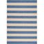 Blue Rectangular Stain-Resistant Synthetic Outdoor Rug