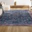 Persian-Inspired Blue and Red Chenille Washable Area Rug