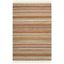 Ivory and Beige Striped Wool Kilim Area Rug, 6' x 9'