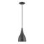 Amador Shiny Dark Gray Mini Pendant with Polished Chrome Accents