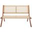 Natural Wood and Rope Folding Outdoor Bench