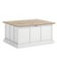 White and Oak Lift-Top Storage Coffee Table with Metal Accents