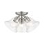 Transitional Brushed Nickel 3-Light Semi-Flush Mount with Clear Glass Shades