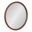 Walnut Brown Round Wood Bathroom Vanity Mirror