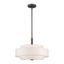 Meridian English Bronze 4-Light Indoor/Outdoor Drum Pendant with Oatmeal Shade