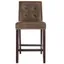 Nikita Brown Birch Wood Counter Stools with PU Leather, Set of 2