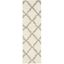 Ivory and Grey Diamond Trellis Shag Area Rug - 27" x 12"