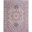 Light Grey and Pink Geometric Synthetic 8' x 10' Area Rug