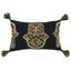 Black and Gold Hamsa Hand Embroidered Lumbar Pillow