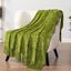 Olive Green Chenille Knit Throw Blanket with Tassel Fringe