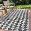 Andratx Reversible Black/Ivory Synthetic Geometric Indoor/Outdoor Rug