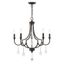 Mini English Bronze 5-Light Crystal Chandelier with Candelabra Bulbs