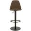 Olive Faux Leather Adjustable Swivel Barstool with Black Metal Base