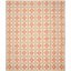 Ivory and Tangerine Geometric Wool 8' x 10' Area Rug