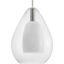 Carillon 15" Brushed Nickel Pendant with Clear and Opal Glass Shade