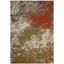 Gray and Orange Floral Hand-knotted Rectangular Area Rug