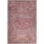 Brick Red Floral Flat Woven Cotton Chenille Rug 6' x 9'