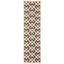 Black and Beige Geometric Synthetic Outdoor Area Rug