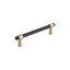 Matte Black and Golden Champagne 5-1/16" Modern Industrial Bar Pull