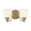 Somerville Antique Brass 2-Light Vanity with Satin Opal White Glass