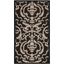 Sleek 24'' Black and Sand Synthetic Square Indoor/Outdoor Rug