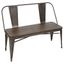 Antique Espresso Metal and Bamboo Industrial Dining Bench