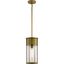 Camillo Natural Brass Outdoor Pendant with Clear Seeded Glass