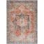 Traditional Red and Blue Chenille Rectangular Area Rug