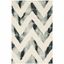 Ivory and Grey Hand-Tufted Wool Chevron Area Rug