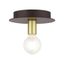 Hillview Bronze 1-Light Flush Mount Ceiling Fixture