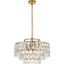 Elegant Brass and Crystal 5-Light Pendant Chandelier