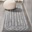 Modern Vintage-Inspired Moroccan Tribal Grey/Cream Runner Rug