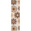 Reversible Floral Cream & Terracotta Synthetic Rug 27"x8"