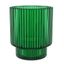 Green Fluted Glass Lowball Cocktail Tumblers Set of 4