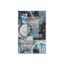 Gray and Blue Abstract Rectangular Synthetic Area Rug