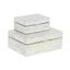 Elegant Coastal White Mother of Pearl Rectangular Keepsake Box Set