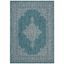 Teal & Ivory Reversible Easy-Care Rectangular Outdoor Rug 9' x 12'