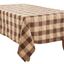 Mocha Stitched Plaid Cotton Blend Tablecloth, 70" x 140"