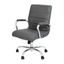 Gray Leather Executive Swivel Office Chair with Metal Frame