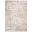 Ivory and Taupe Abstract High Pile Area Rug 4' x 6'