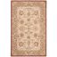 Handmade Floral Elegance Wool Area Rug 6' x 9' in Beige and Rust