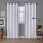 Vesta Heavyweight Textured Linen Room Darkening Grommet Curtains, 52x108, Winter White