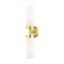 Satin Brass 2-Light Vanity with Satin Opal White Glass