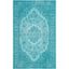 Aqua Flat Woven Handmade Reversible Rectangular Cotton Area Rug