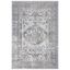 Ivory and Light Blue Medallion Synthetic Area Rug 4' x 6'