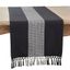 Black and White Cotton Stripe Design Table Runner