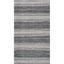 Black and Ivory Handwoven Wool Cotton Striped Area Rug